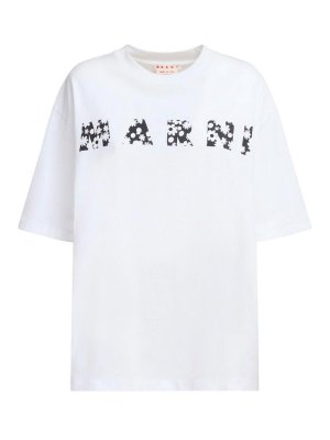 Marni: t-shirts - Embroidery Logo T-Shirt