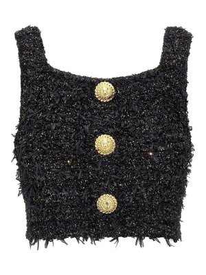 Balmain: Tops & Tank tops - Lurex Tweed Top
