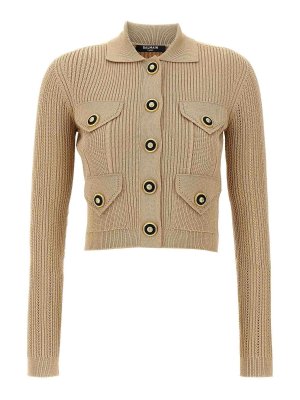 Balmain: cardigans - Ribbed Cardigan