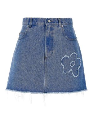 スカート BALMAIN 'PB' mini skirt Light Blue EF1LB004KI02 Short PB Labyrinth knit skirt - Women | BALMAIN