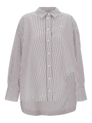 Tシャツ・カットソー THE ATTICO FW25 'Diana' shirt (251WCH00004 204) The Attico Diana Asymmetric Jacquard Shirt | White | FARFETCH NZ