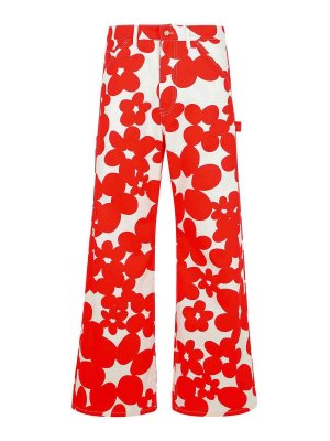 Marni: bootcut jeans - Red Cotton Jeans