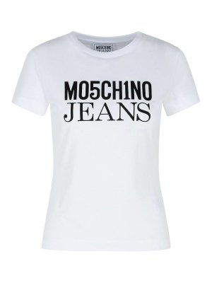 MOSCHINO JEANS: t-shirts - White Cotton T-Shirt