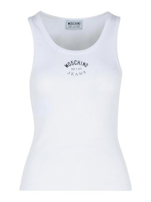MOSCHINO JEANS: Top e canotte - Canotta in cotone bianco