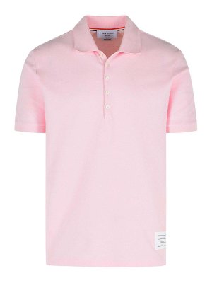 THOM BROWNE: polo - Polo in cotone rosa