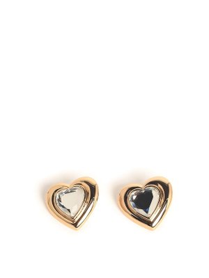 Self Portrait: Earrings - Cuore Gold-Plated Brass Earrings