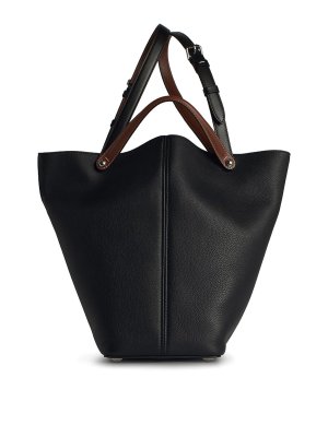 Maison Margiela: borse a tracolla - Borsa in pelle nera dell'etÃ  del vestito