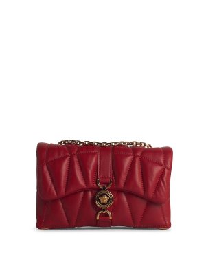 VERSACE: cross body bags - Cleio Small Red Leather Crossbody Bag