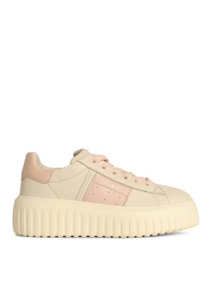 HOGAN: trainers - H Stripes Ivory Leather Sneakers