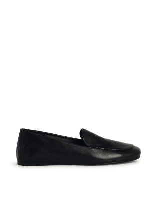 KHAITE: Loafers & Slippers - Monroe Black Leather Loafers