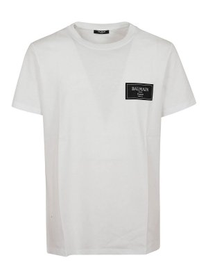 Balmain: t-shirts - Couture Label T-Shirt - Slim Fit