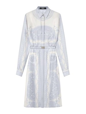 VERSACE: knee length dresses - Coupe Des Dieux Barocco Foulard Dress