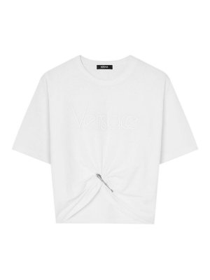 VERSACE: t-shirts - Logo Embroidery T-Shirt