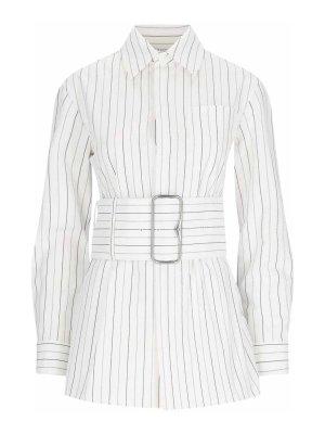 BURBERRY: shirts - Striped shirt with belt