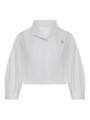GIVENCHY: shirts - Cotton Poplin Crop Shirt