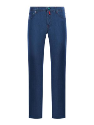KITON: bootcut jeans - Jeans In Blue Stretch Fabric