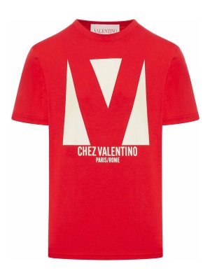 VALENTINO GARAVANI: t-shirts - Chez Valentino Print Cotton T-Shirt