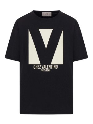 VALENTINO GARAVANI: t-shirts - Chez Valentino Print Cotton Jersey T-Shirt
