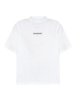 BALENCIAGA ホワイト Tシャツ Balenciaga White Logo-Embroidered T-Shirt - White