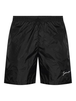 GIVENCHY: Trousers Shorts - Logo-Embroidered Swim Shorts