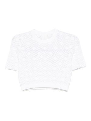 GIVENCHY: t-shirts - Monogram 72-Jacquard Cropped T-Shirt