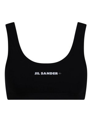JIL SANDER: Tops & Tank tops - Black Stretch Nylon Top