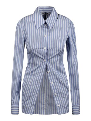 Tシャツ・カットソー THE ATTICO FW25 'Diana' shirt (251WCH00004 204) The Attico Diana Asymmetric Jacquard Shirt | White | FARFETCH NZ