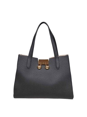 Marni: cross body bags - Black leather Trunkaroo handbag