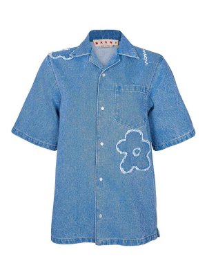 Marni: Chemises - Jean Bootcut - Foncé Délavé