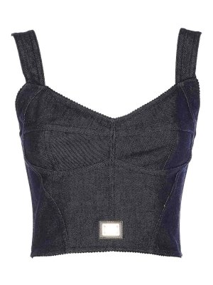 DOLCE & GABBANA: Tops & Tank tops - Plaque Logo Corset