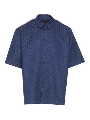 GIVENCHY: shirts - Monogram 72 Denim Glossy Shirt