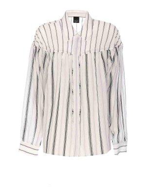 Pinko: shirts - White Diva Shirt With Frontal Buttons Closure