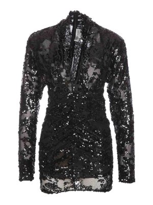 VICTORIA BECKHAM: cocktail dresses - Black Sequins Dress