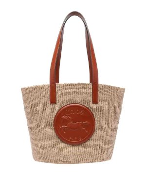 CHLOE': shoulder bags - Beige Horse Medal Basket