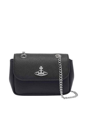 ショルダーバッグ・ポシェット VALENTINO GARAVANI BLACK LEATHER OVHAL SHOULDER BAG Valentino Garavani Medium Ovhal Shoulder Bag - Black