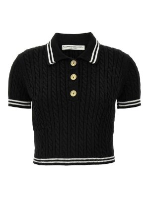 ALESSANDRA RICH: polo shirts - Braided Polo Shirt