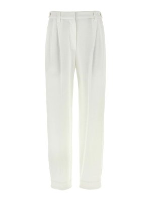 Balenciaga Logo Pants - Beige - Women | 814016TRLB19711
