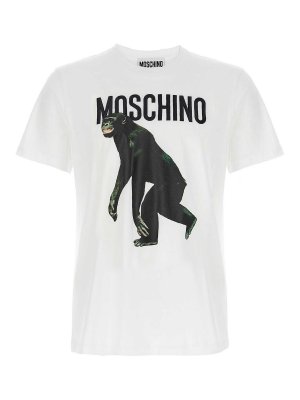 MOSCHINO: t-shirt - T-shirt da ricamo a logo
