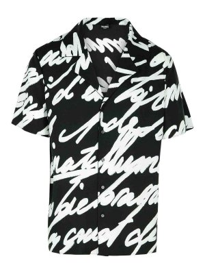 Balmain: camicie - Camicia viscosa nera