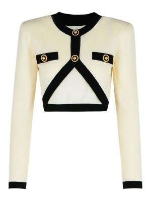 Balmain: Cardigans - Cardigan - Creme
