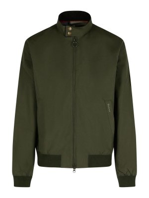 BARBOUR: bombers - Royston Green Nylon Bomber Jacket
