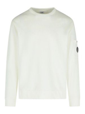C.P. COMPANY: crew necks - Ivory Cotton Sweater