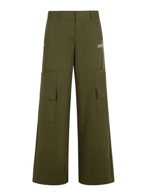 OFF-WHITE: casual trousers - Toybox Green Cotton Pants