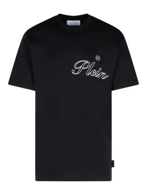 PHILIPP PLEIN: t-shirts - Black Cotton T-Shirt