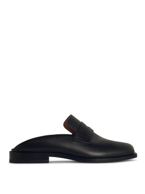 Maison Margiela: sabot - Sabot in pelle nera
