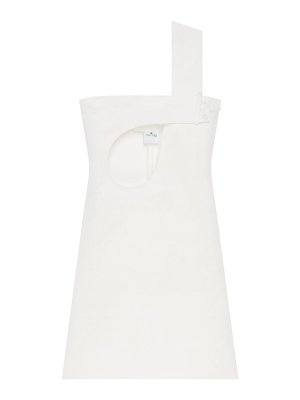 Courreges: knee length dresses - Cut-Out Satin Dress