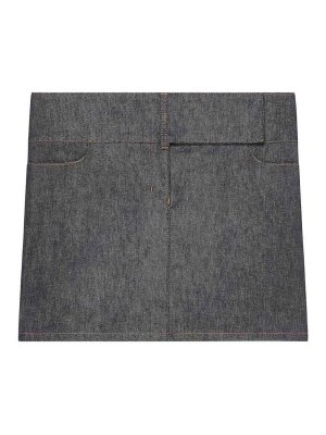 Courreges: minigonne - Mini gonna in denim con cintura