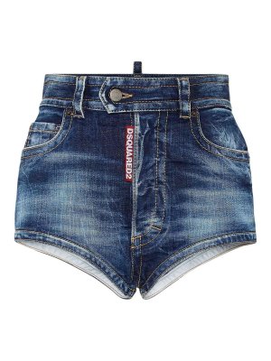 DSQUARED2: Trousers Shorts - Washed Denim Shorts