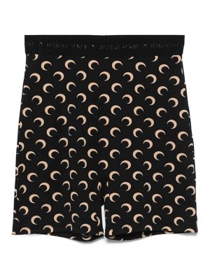 MARINE SERRE: Trousers Shorts - Moon-Print Jersey Mini Shorts