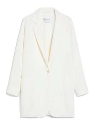Max Mara: casual jackets - Orlaya Oversize Stretch-Wool Canvas Jacket